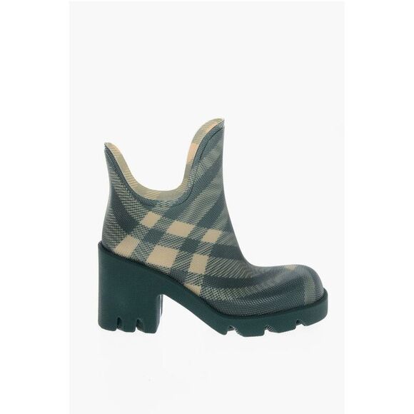 Burberry Tartan Patterned Rubber Booties Women's 8cm - Picture 3 of 5